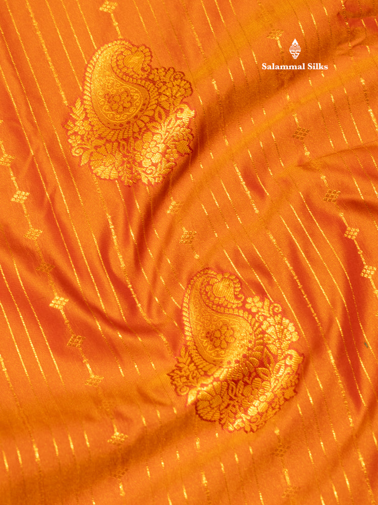 Bottle Green Colour Semi Silk Saree With Navy Blue Copper Zari Border