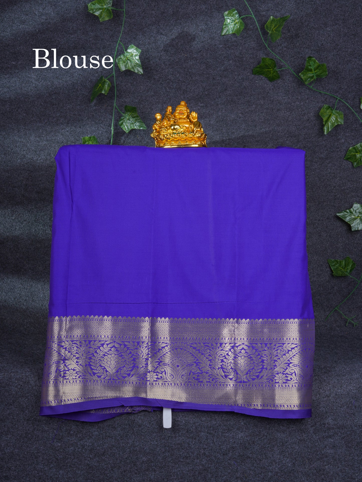 Semi Silk Pattu Pavadai ( Sapphire Green ) with Navy Blue Blouse 27"