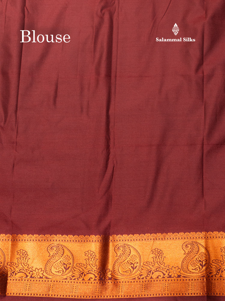 Bottle Green Colour Semi Silk Saree With Navy Blue Copper Zari Border