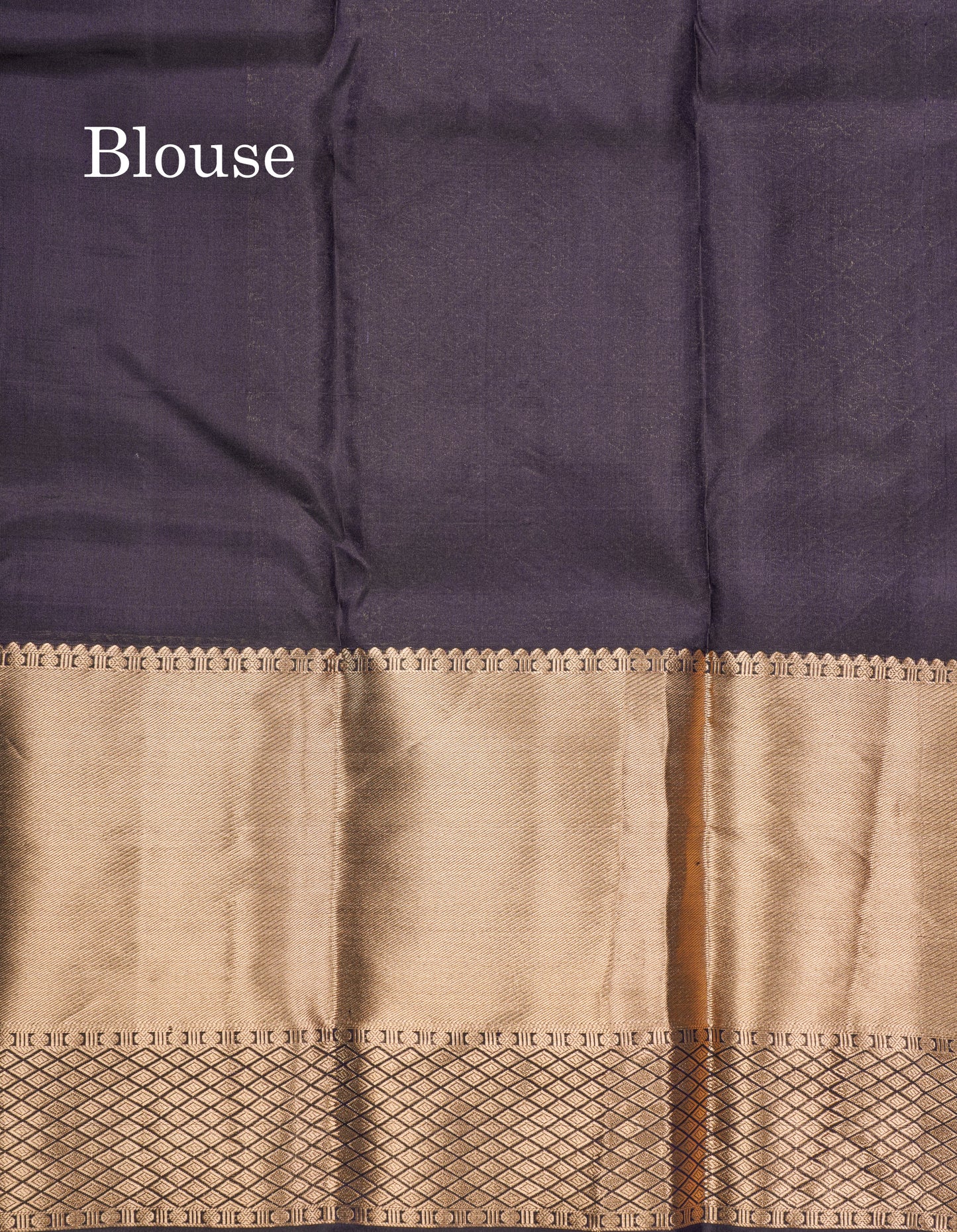 Dual Tone Purple Pure Kanjivaram Silk Saree With Self Long Border