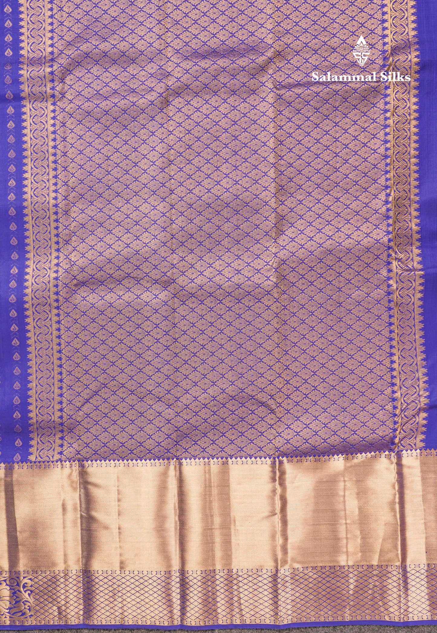 Dual Tone Purple Pure Kanjivaram Silk Saree With Self Long Border