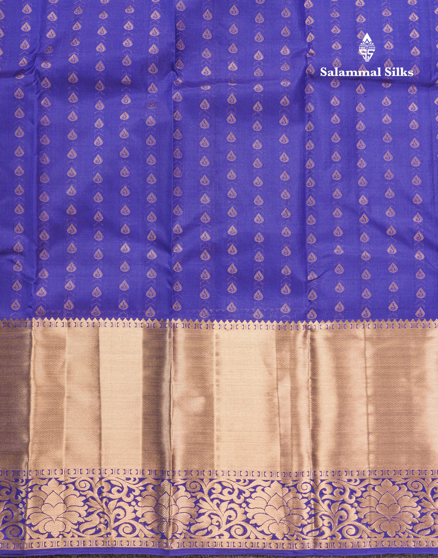 Dual Tone Purple Pure Kanjivaram Silk Saree With Self Long Border