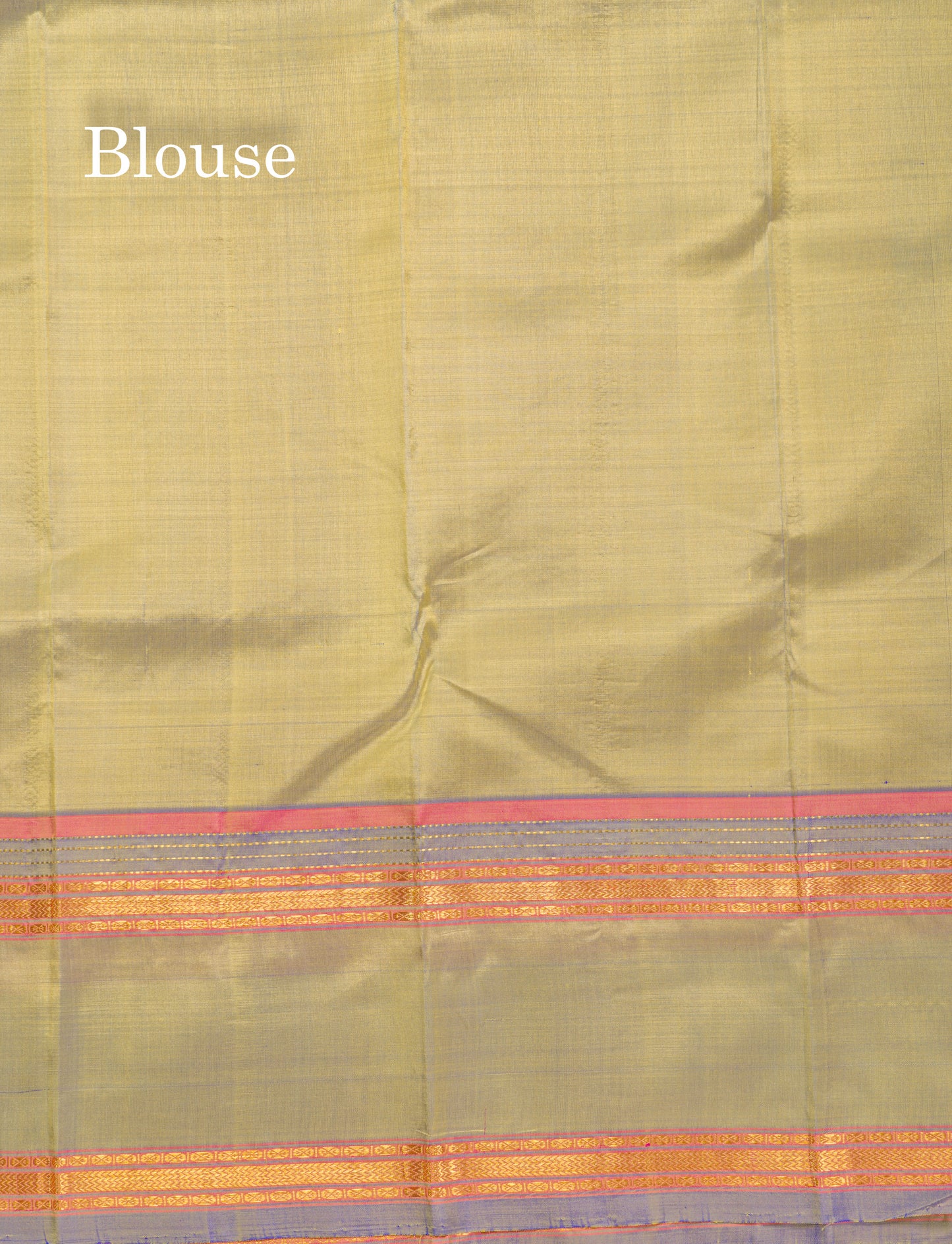 Dual Tone Sapphire Green Pure Kanjivaram Silk Saree With Contrast Dual Tone Blue Rettapet Double Border