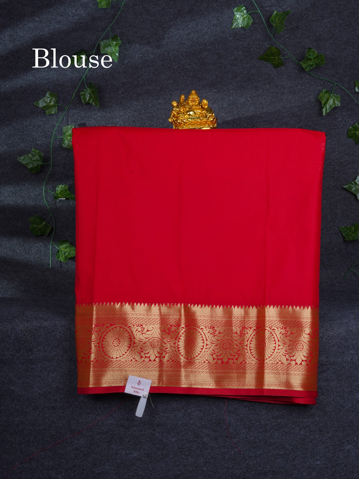 Semi Silk Pattu Pavadai ( Half White ) With Contrast Red Blouse 36.5"
