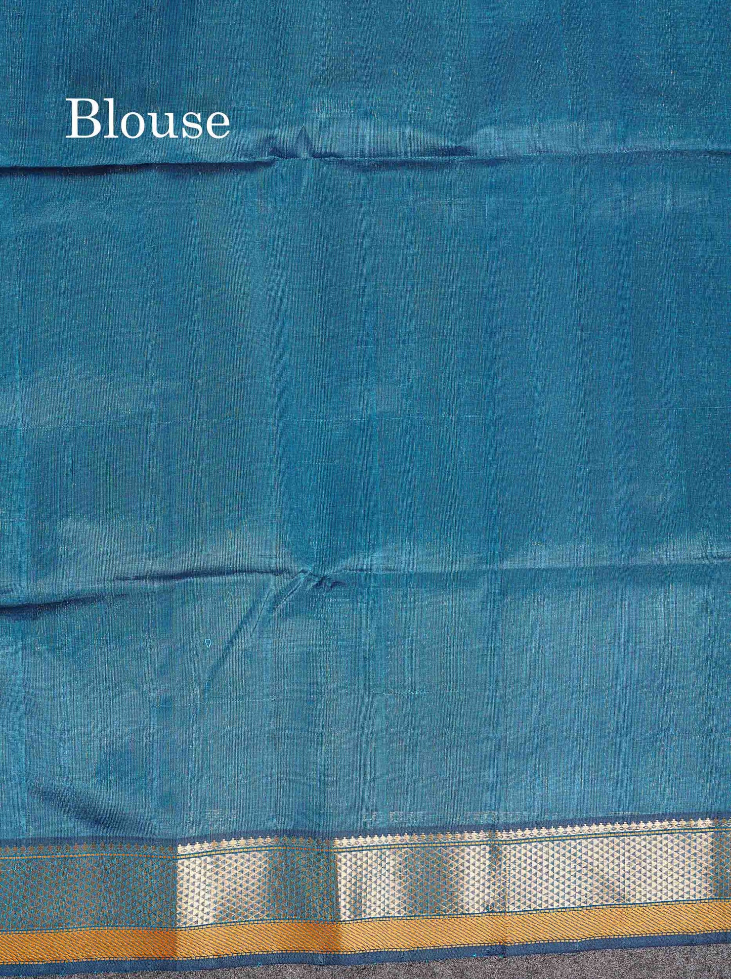Pure Silk Cotton Saree - Dual Tone Sapphire Blue Colour Body Thread Work With Traditional Border