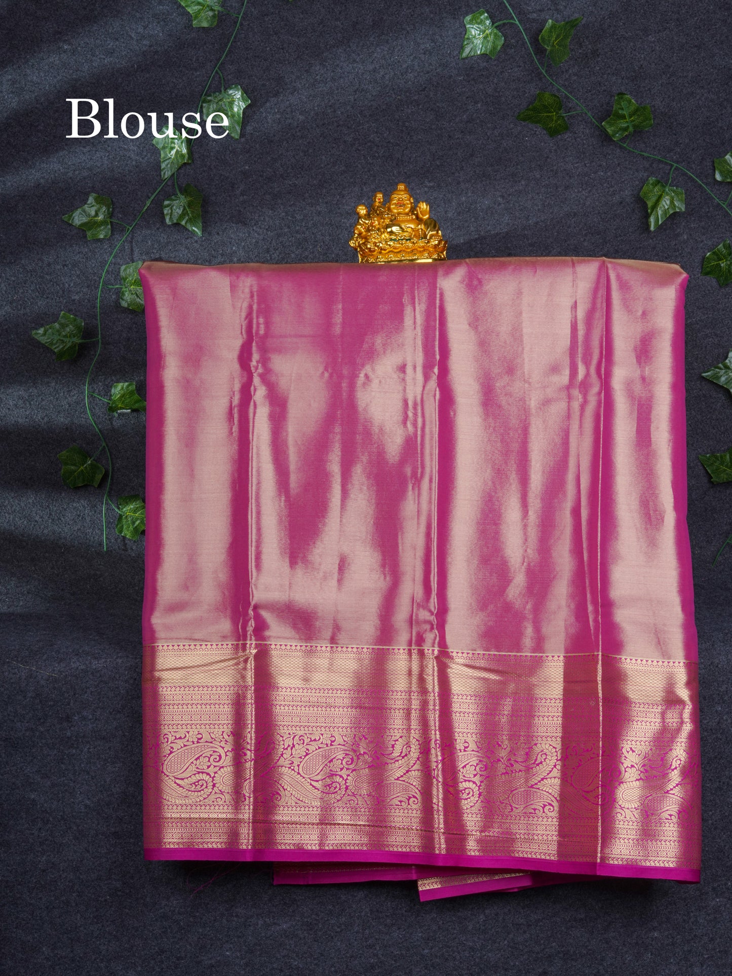 Semi Silk Pattu Pavadai Tissue ( Lavender ) With Contrast Pink Blouse 37"