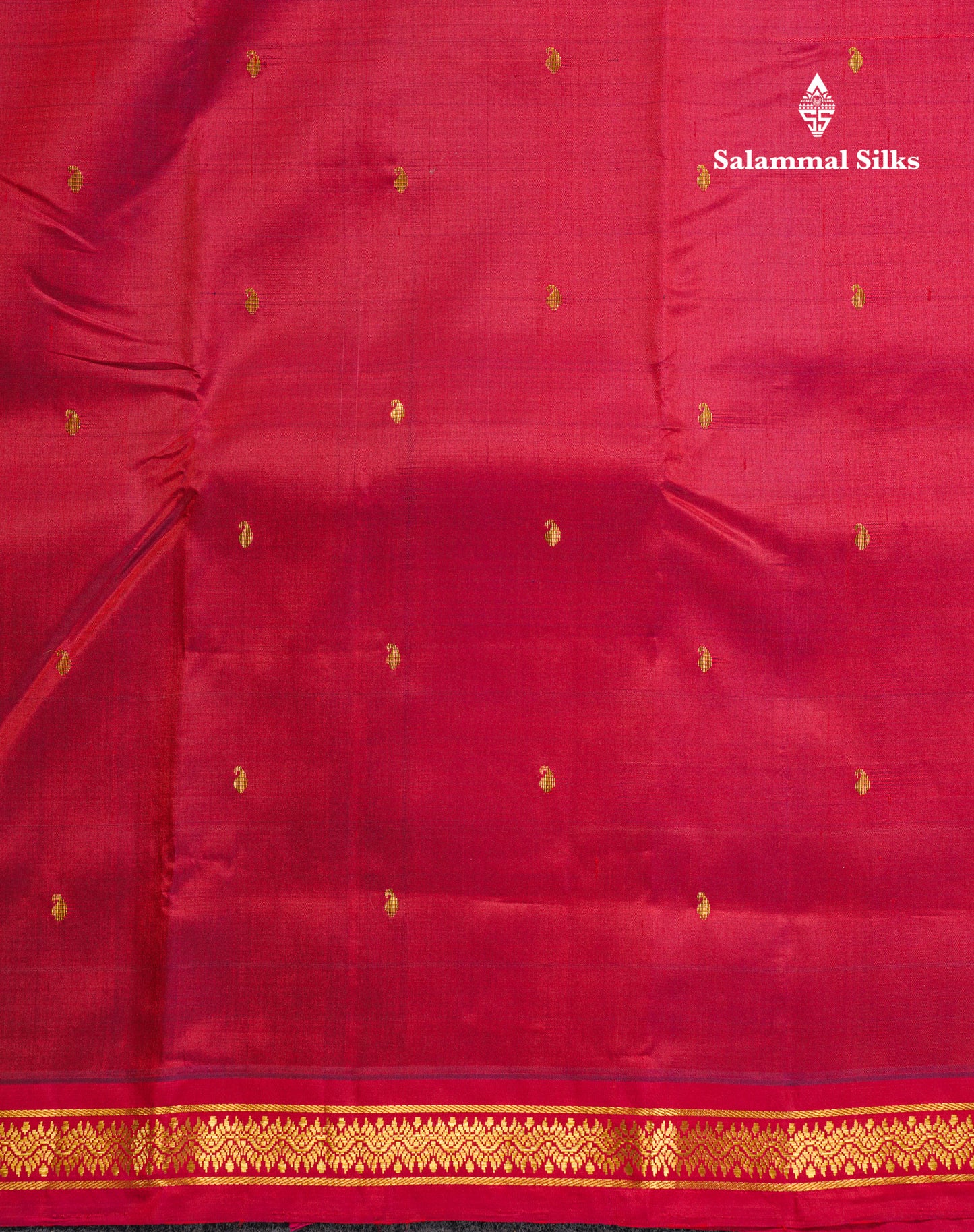 Dual Tone Maroon Pure Kanjivaram Silk Saree With Contrast Reddish Maroon Small Border