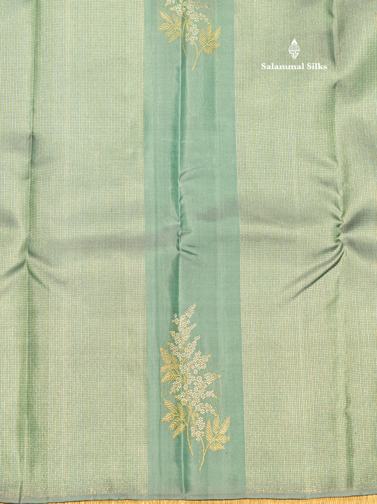 Pastel Blue Colour Pure Kanjivaram Silk Saree