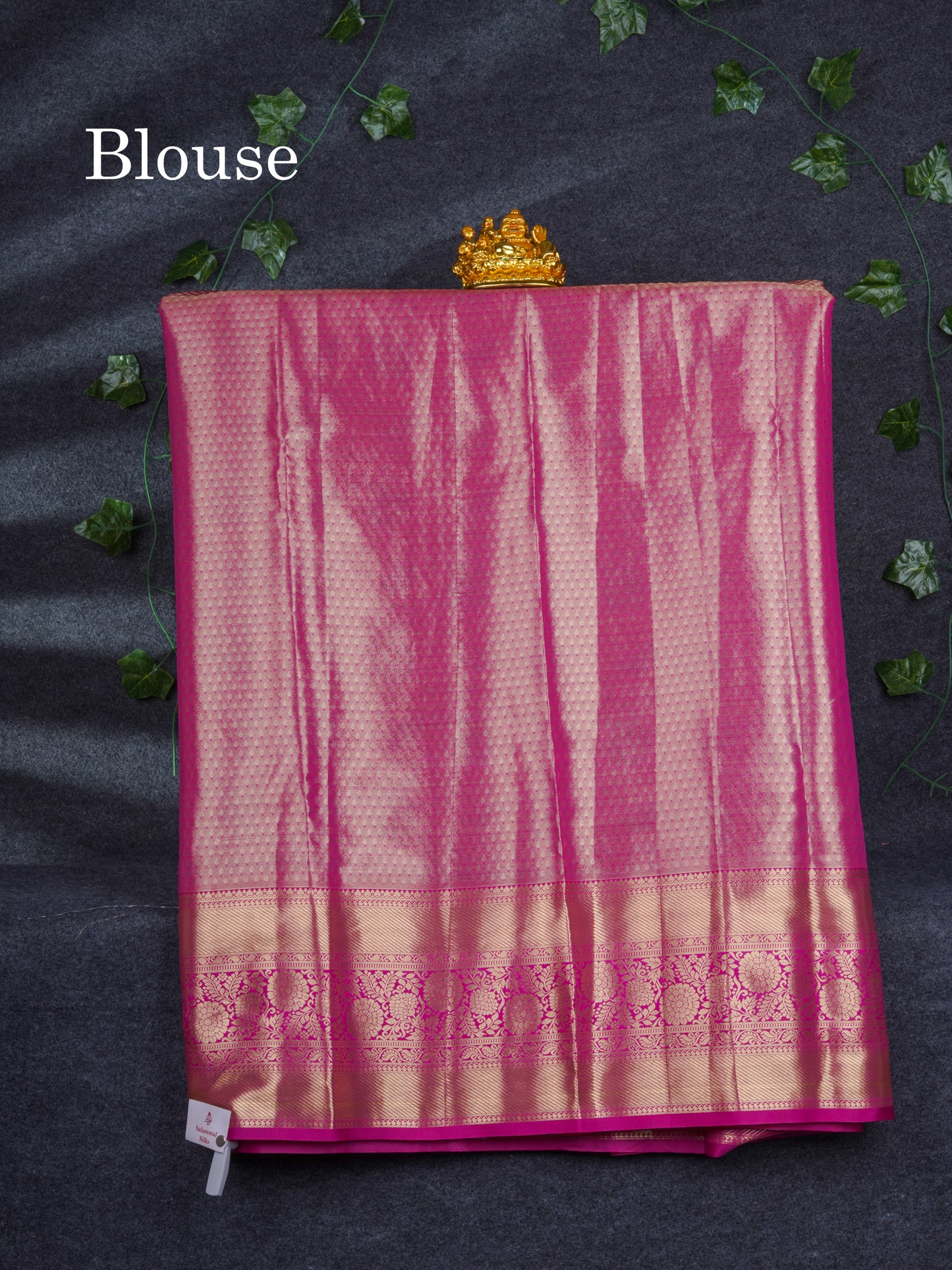 Semi Silk Pattu Pavadai Tissue ( Pastel Blue ) With Contrast Pink Blouse 47"