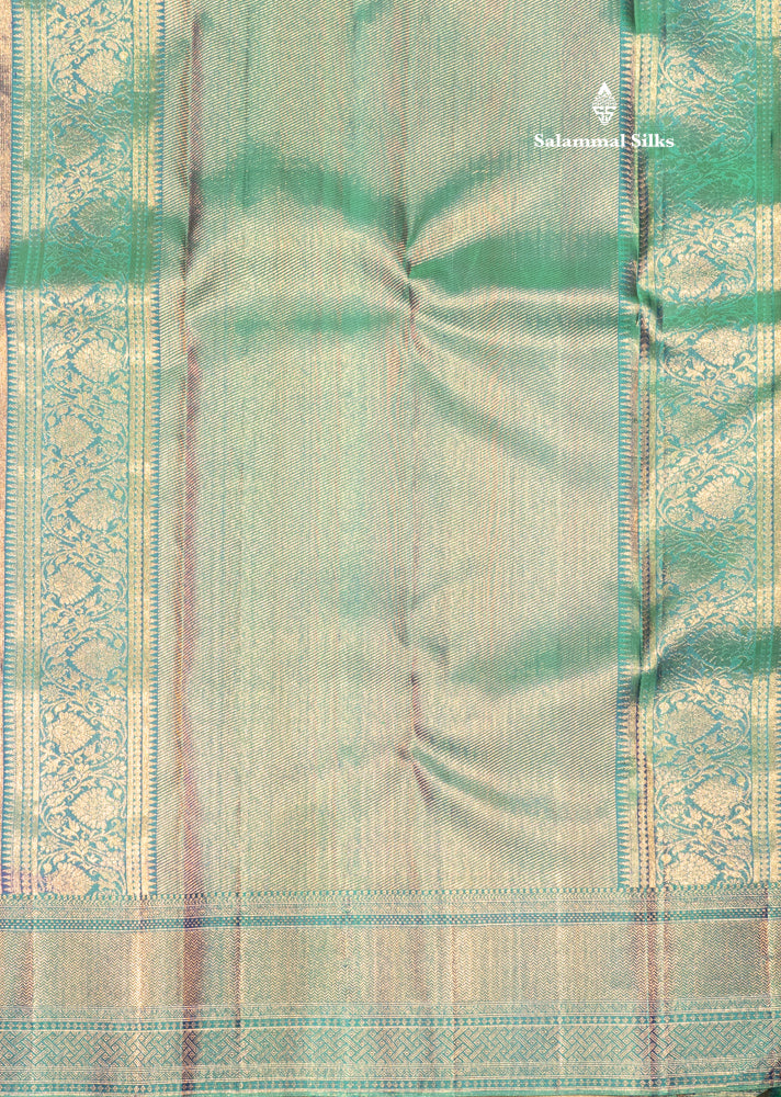 Violet Colour Pure Kanjivaram 2G Zari Silk Saree With Dual Tone Border
