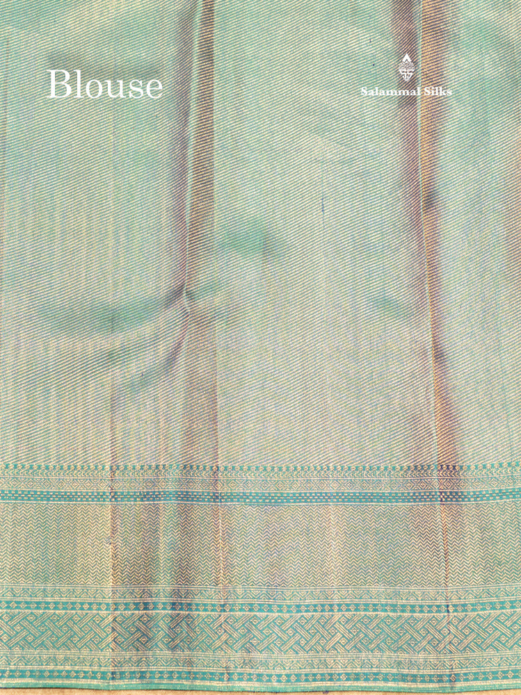 Violet Colour Pure Kanjivaram 2G Zari Silk Saree With Dual Tone Border