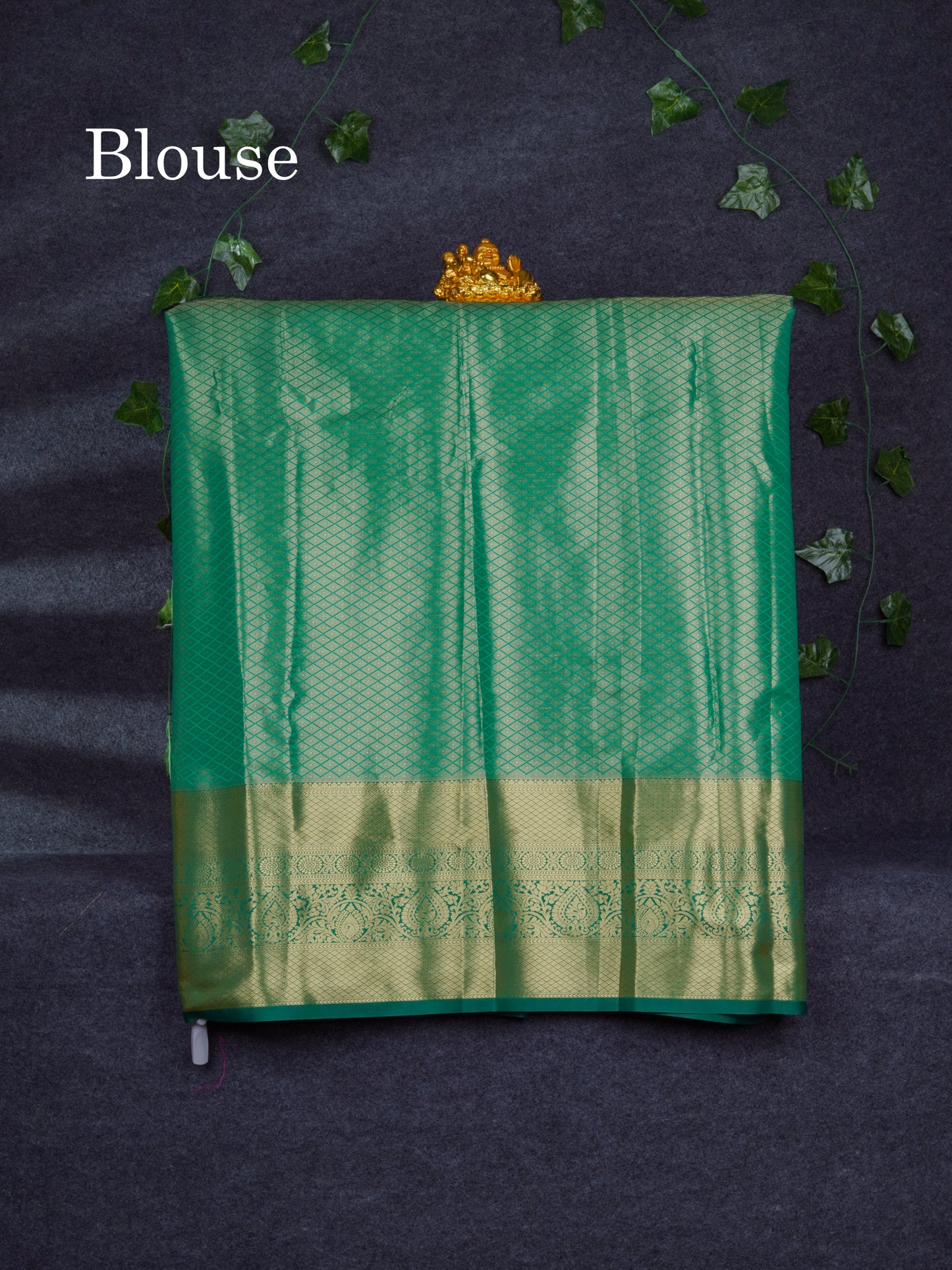 Semi Silk Pattu Pavadai Tissue ( Light Violet ) With Contrast Saffire Green Blouse 46"