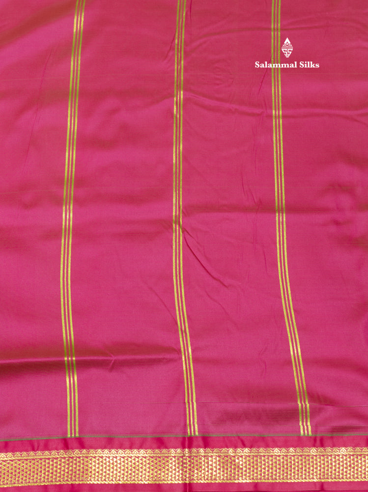 9 Yards Semi Silk Saree Maroon Colour with Green Border