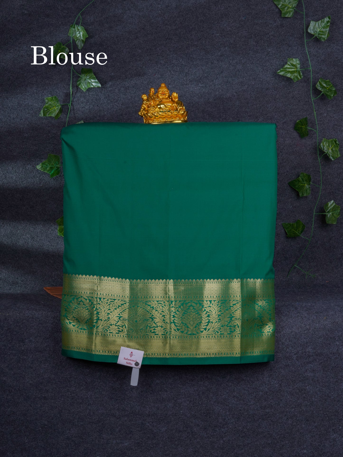 Semi Silk Pattu Pavadai ( Beige ) with Contrast Bottle Green Blouse 27"