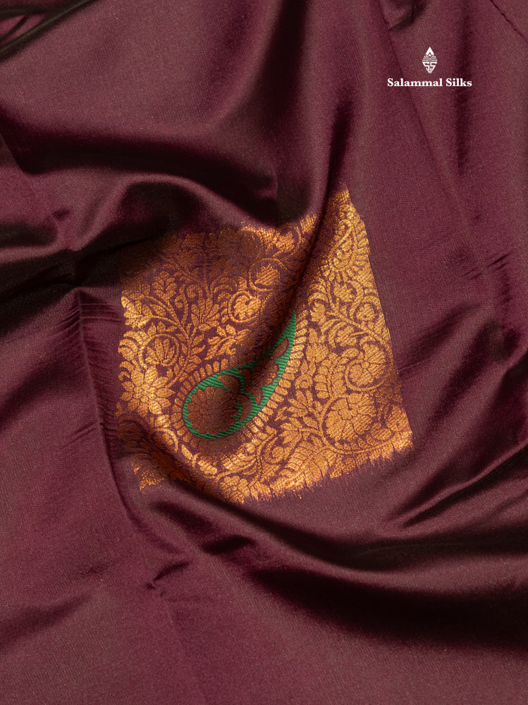 Violet Colour Semi Silk Saree With Green Border