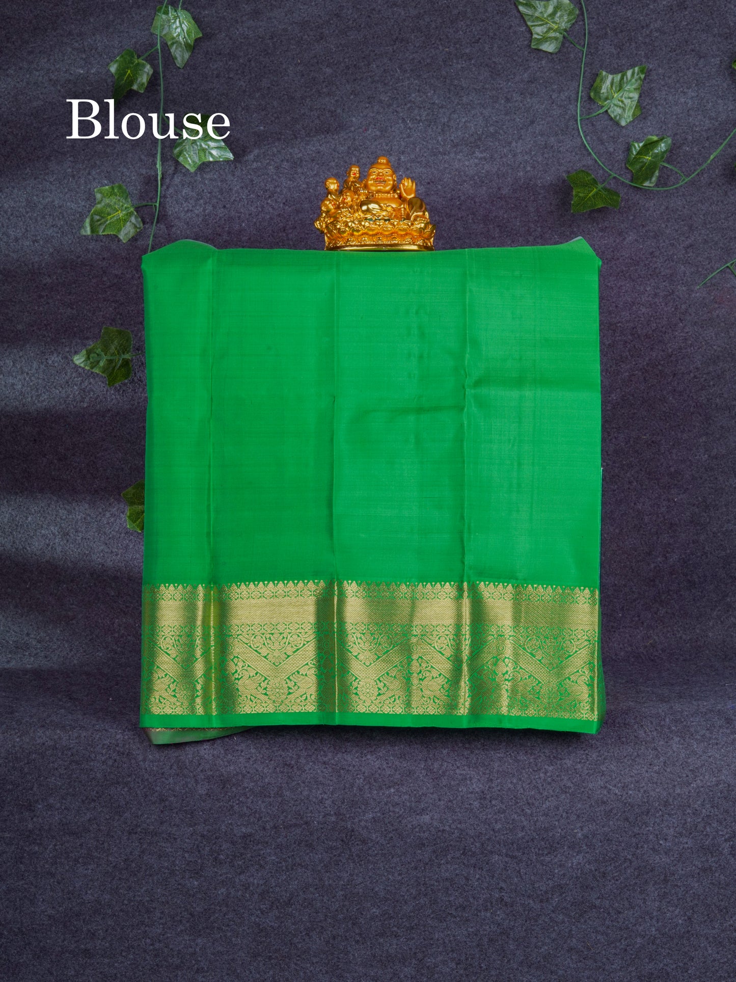 Pure Silk Pattu Pavadai Checks With Butta ( Dark Purple ) With Contrast Bottle Green Blouse 20"