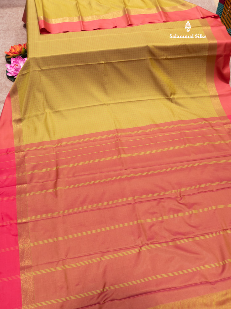 Violet Colour Semi Silk Saree With Green Border