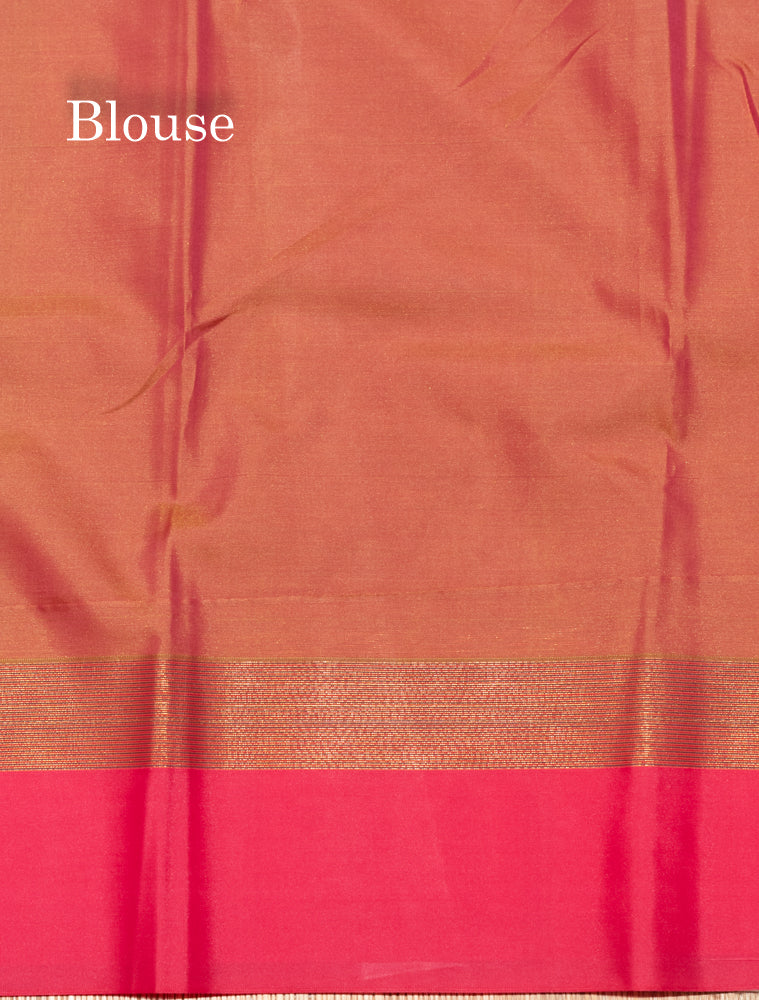 Violet Colour Semi Silk Saree With Green Border