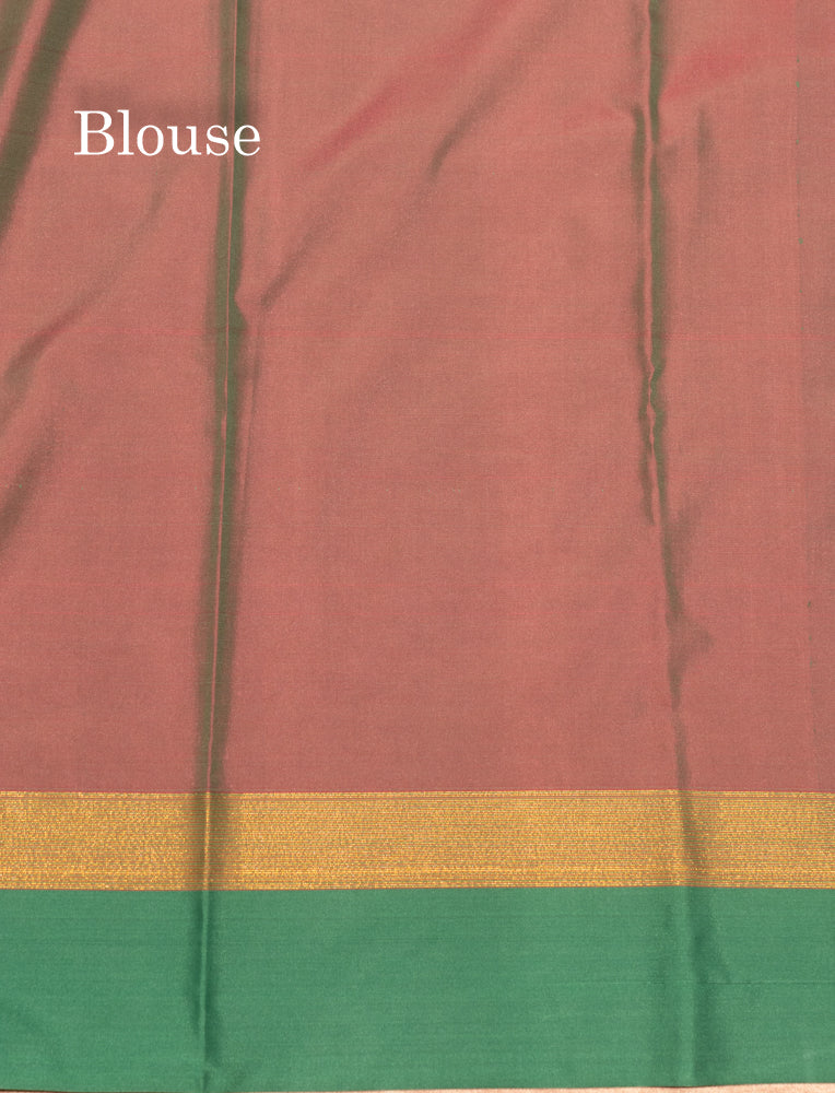 Violet Colour Semi Silk Saree With Green Border