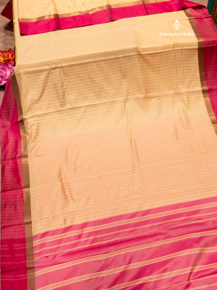 Violet Colour Semi Silk Saree With Green Border