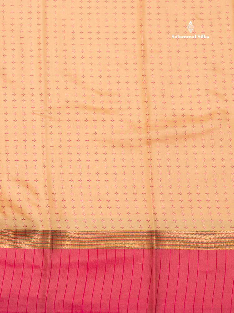 Violet Colour Semi Silk Saree With Green Border