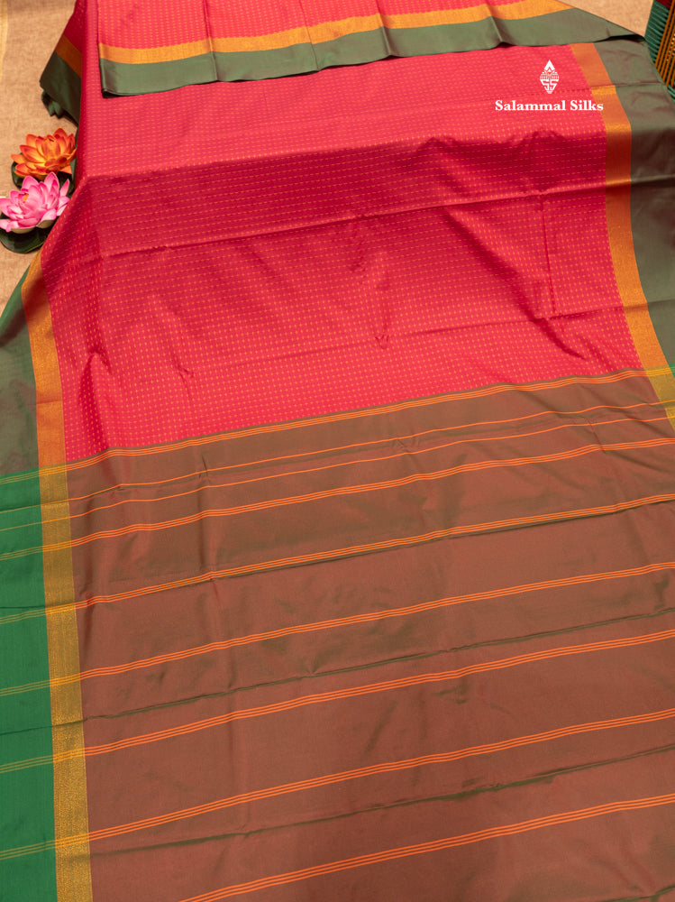 Violet Colour Semi Silk Saree With Green Border