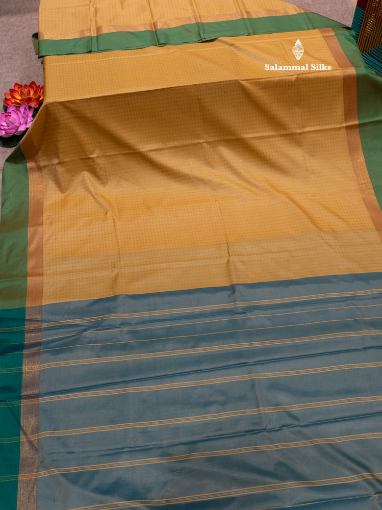 Violet Colour Semi Silk Saree With Green Border