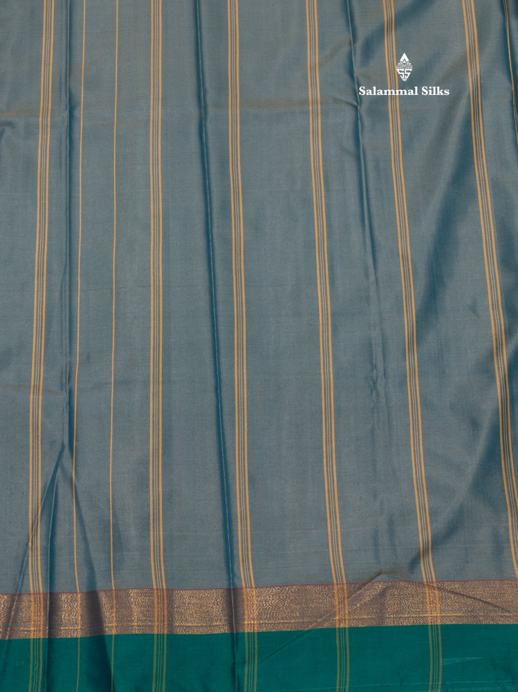 Violet Colour Semi Silk Saree With Green Border