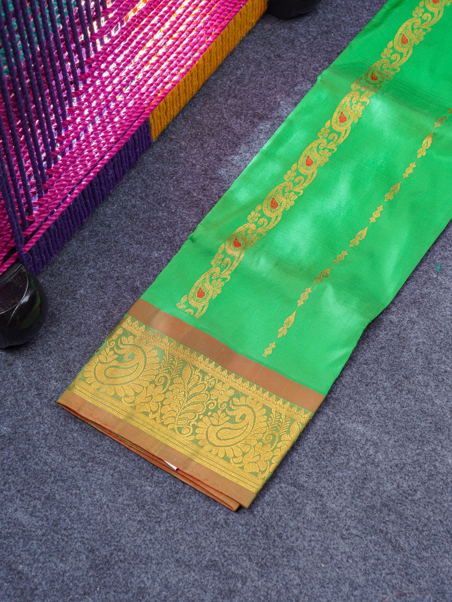 Pure Silk Pattu Pavadai (Green Colour) With Green Blouse 27"