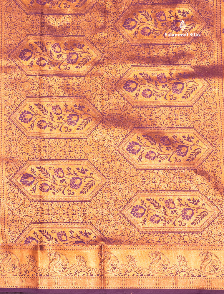 Bottle Green Colour Semi Silk Saree With Navy Blue Copper Zari Border
