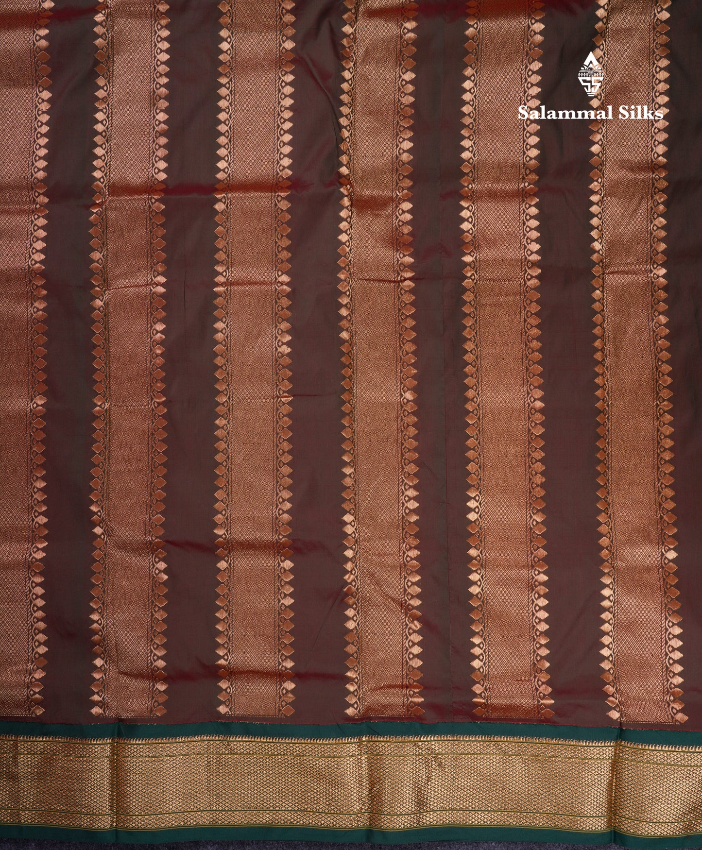 9.5 Yards Semi Silk Saree Pink With Contrast Bottle Green Traditional Border