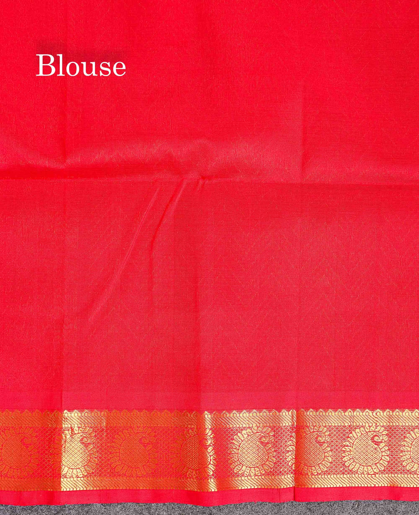 Pure Silk Cotton Saree - Chilly Red Colour Body Small Zari Checks With Traditional Border