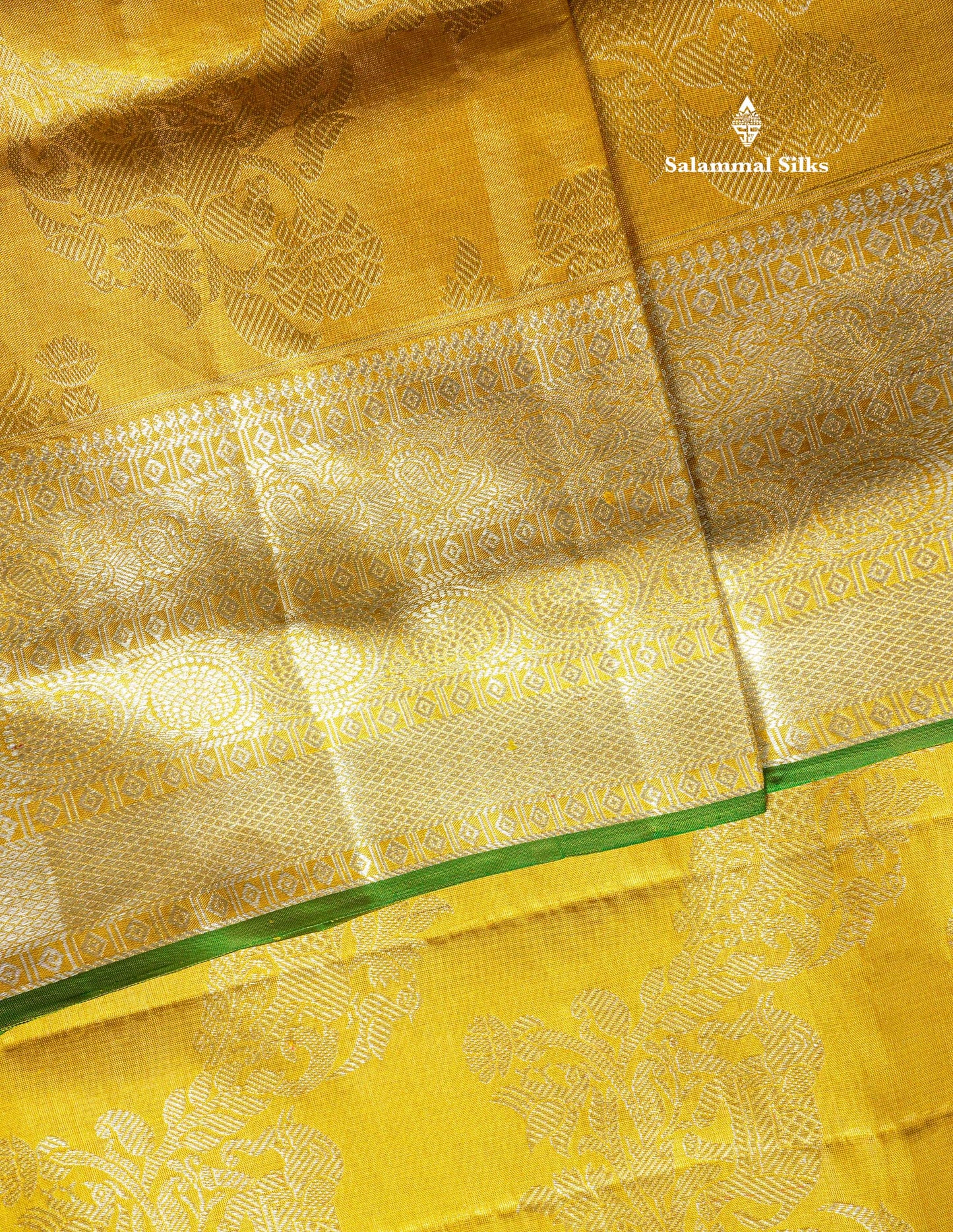 Gold Tissue Bridal Pure Kanjivaram Silk Saree With Self Traditional Border