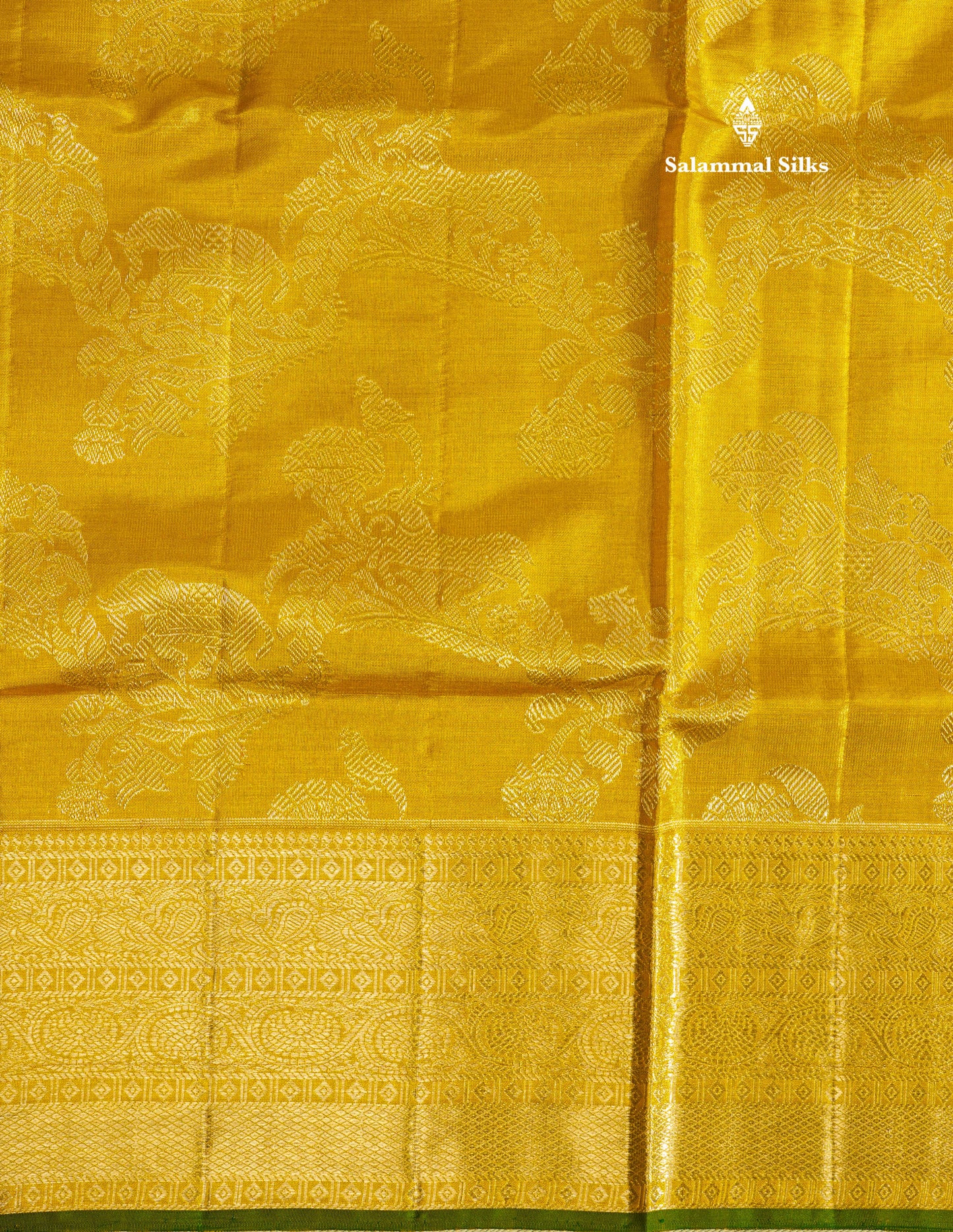 Gold Tissue Bridal Pure Kanjivaram Silk Saree With Self Traditional Border
