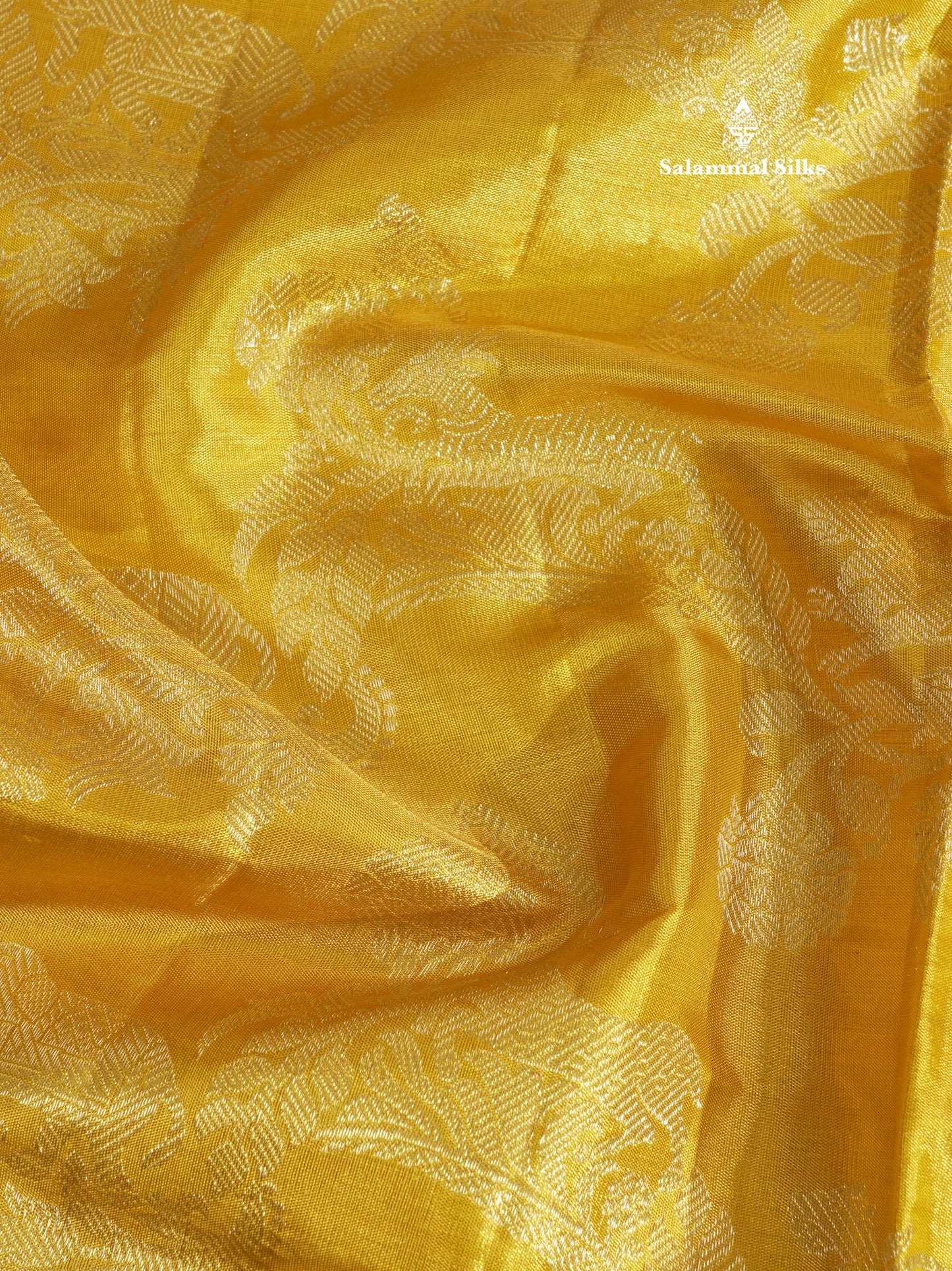 Gold Tissue Bridal Pure Kanjivaram Silk Saree With Self Traditional Border