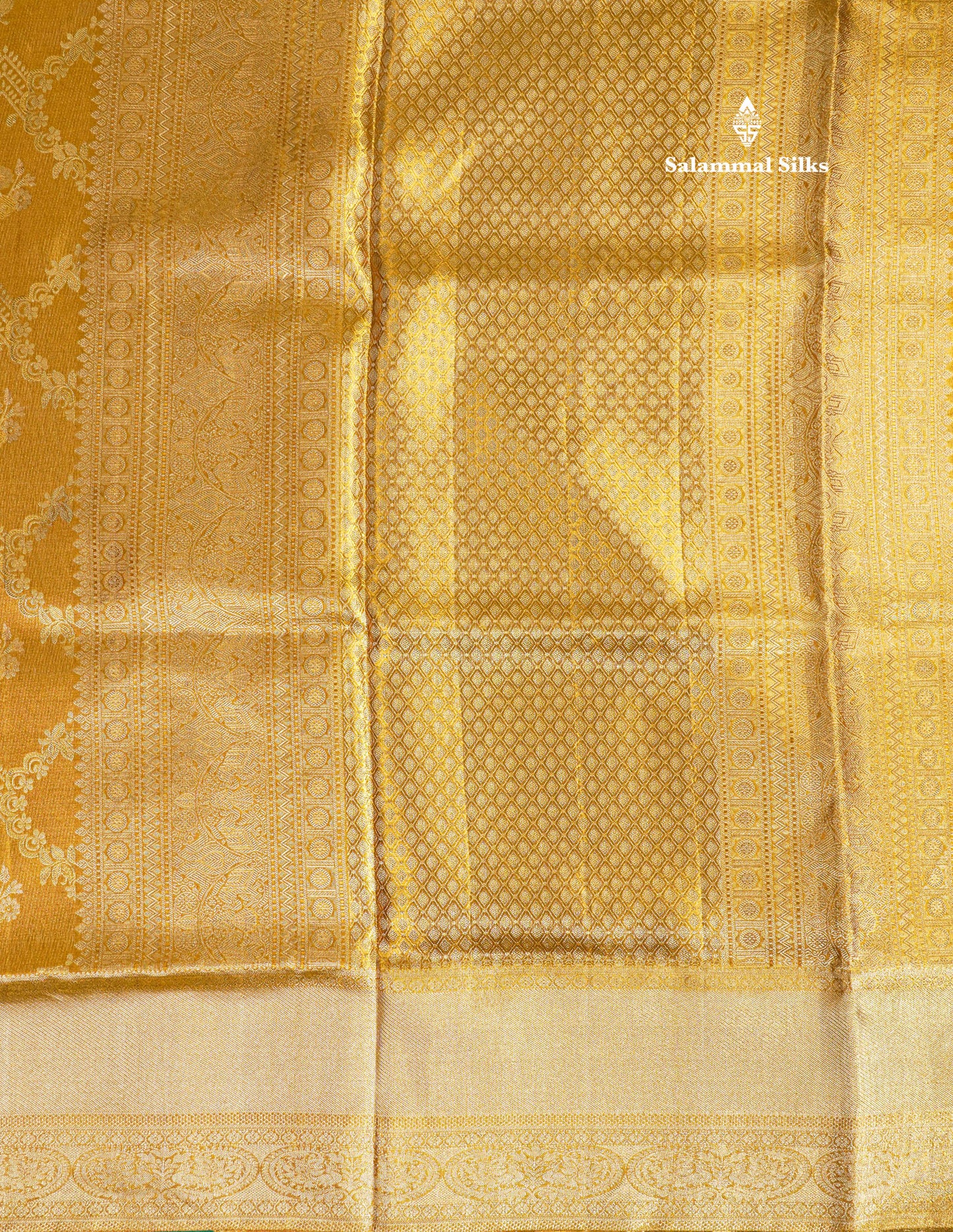 Gold Tissue Bridal Pure Kanjivaram Silk Saree With Self Border