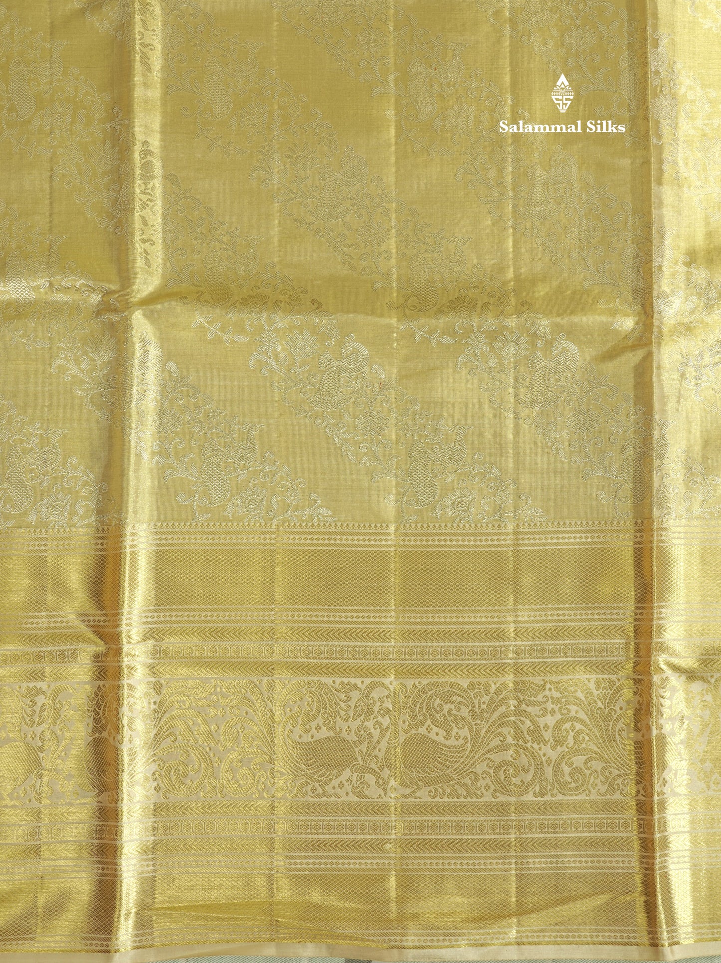 Sandal Tissue Bridal Pure Kanjivaram Silk Saree With Self Long Traditional Border