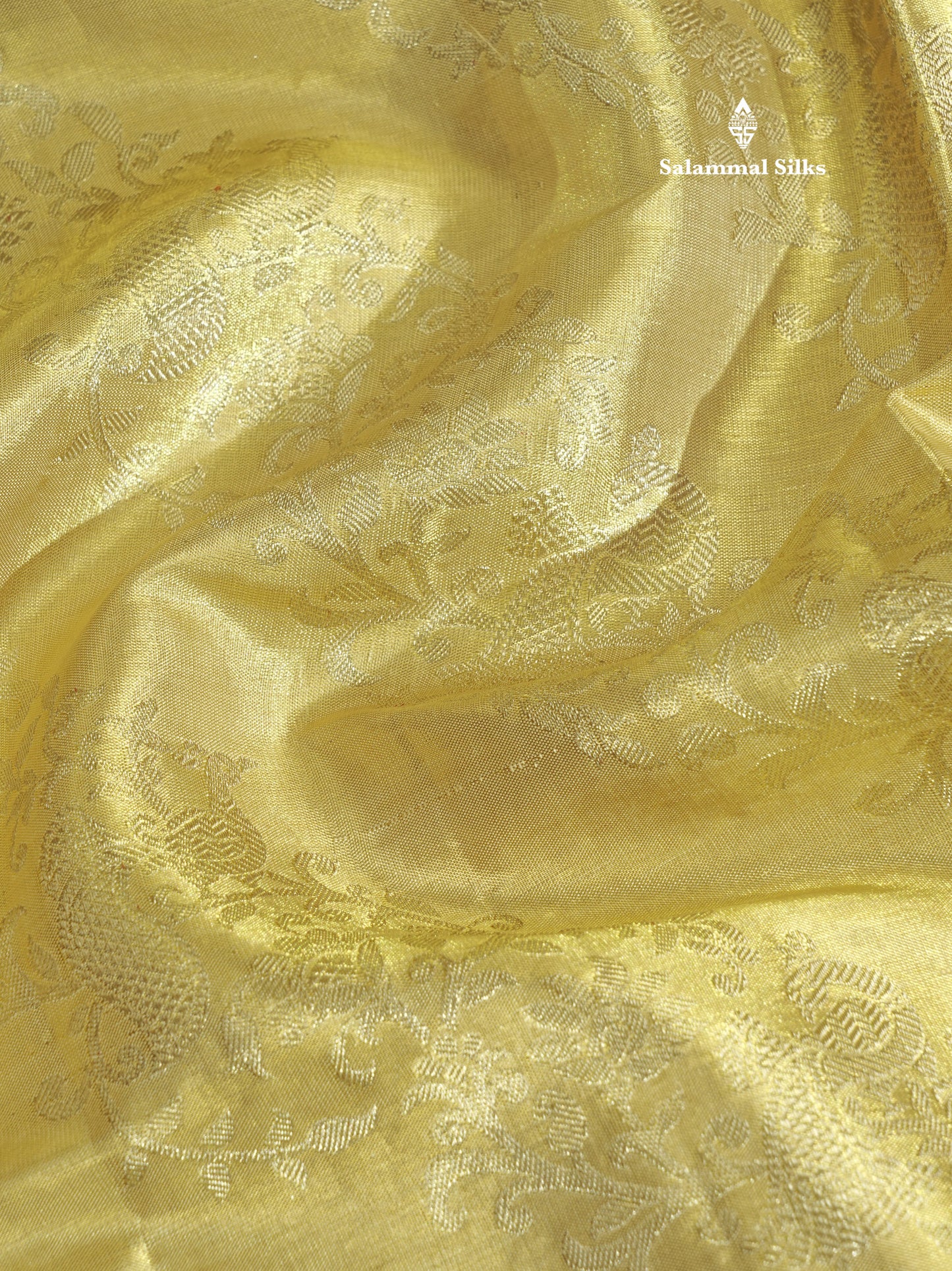 Sandal Tissue Bridal Pure Kanjivaram Silk Saree With Self Long Traditional Border