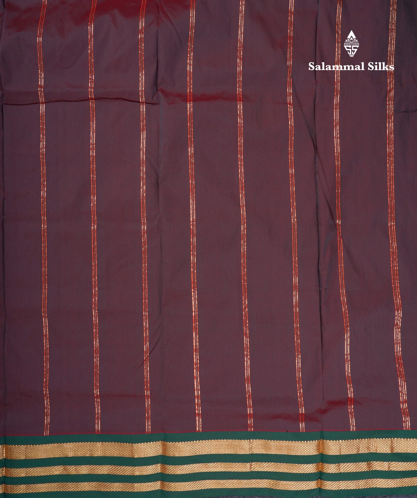 9.5 Yards Semi Silk Saree Peacock Green With Contrast Pink Traditional Border