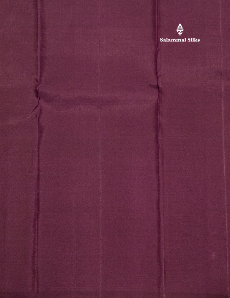 Rust Colour Pure Kanjivaram Silk Saree with Violet Long Size Border