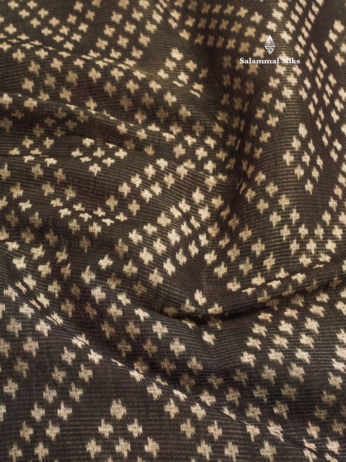 Grey Colour Mixed Cotton Patola Print Saree With Floral Print Border