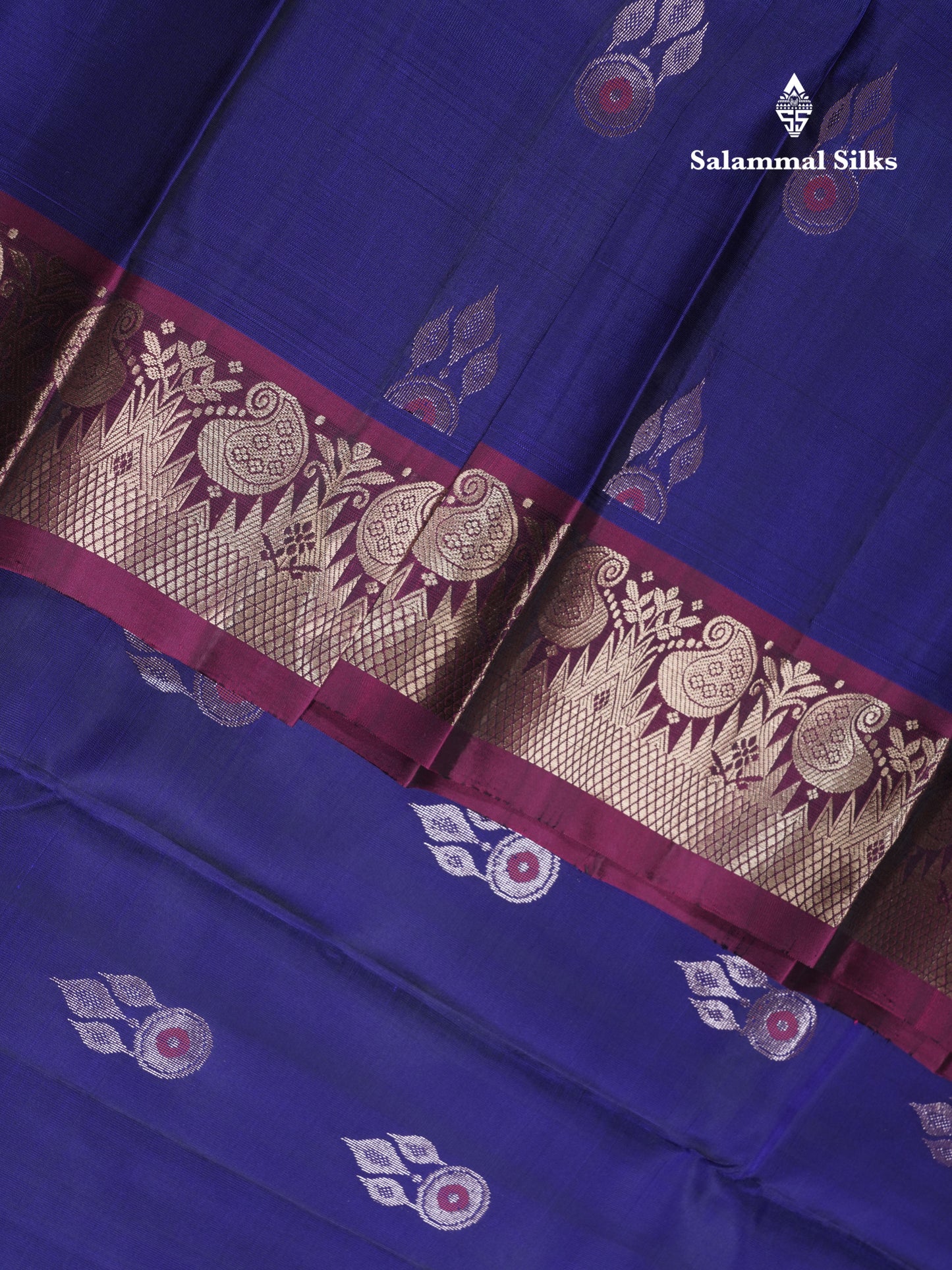 Violet Puremix Silk Saree With Contrast Magenta Traditional Border