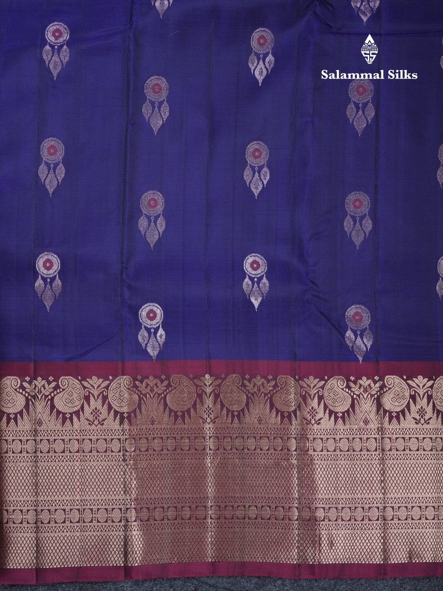 Violet Puremix Silk Saree With Contrast Magenta Traditional Border