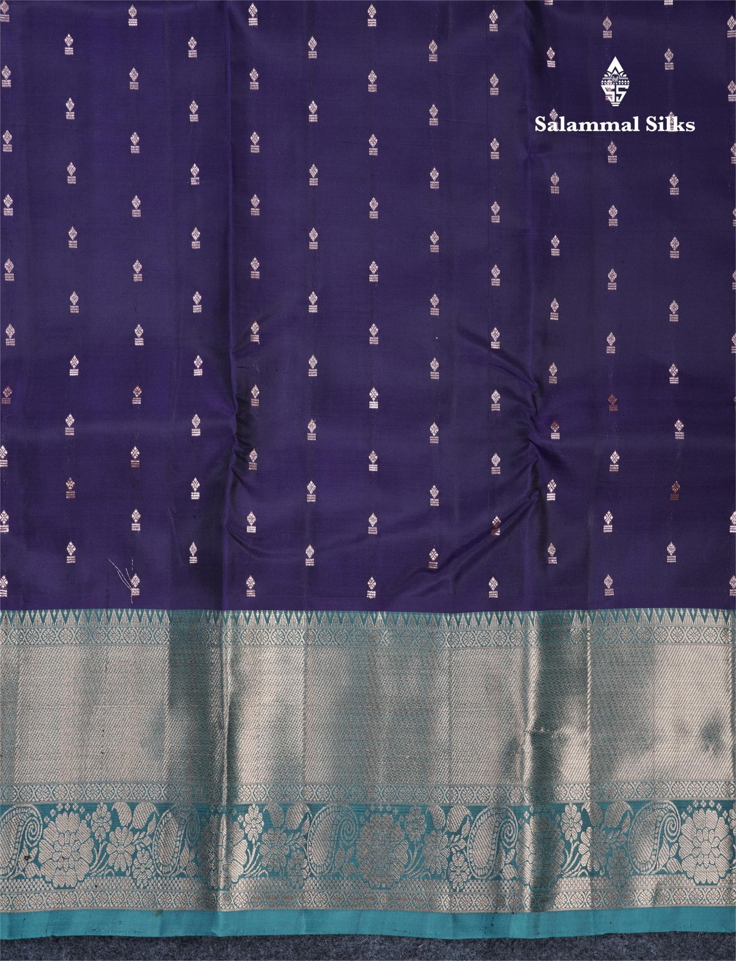 Violet Puremix Silk Saree With Contrast Ramar Blue Border