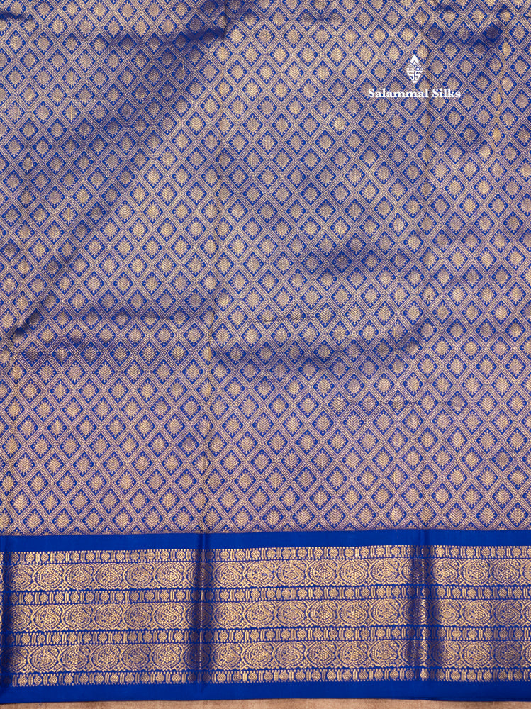 Rexona Green Colour Pure Kanjivaram Silk Saree With Royal Blue Border