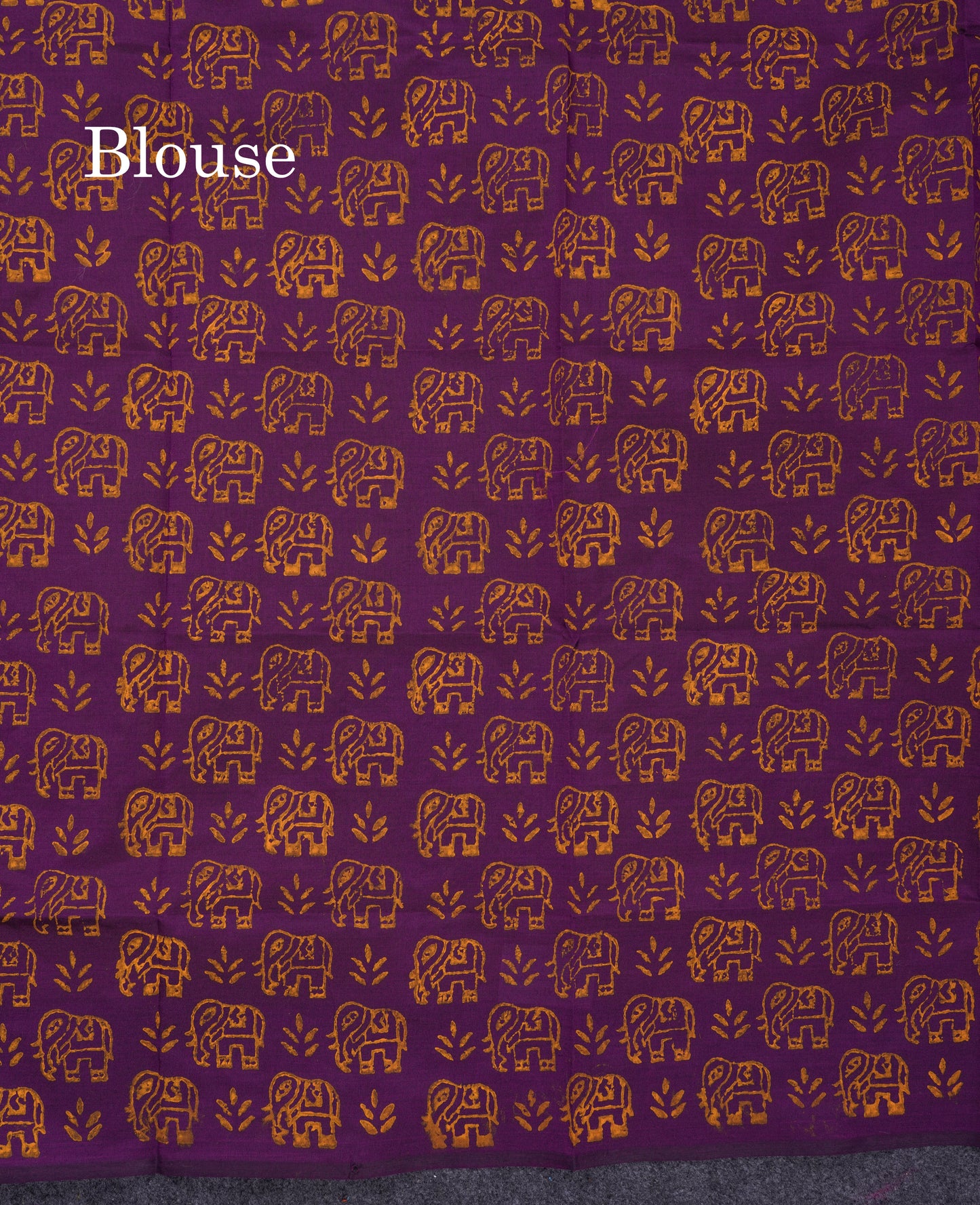 Beautiful Yellow South Cotton Printed Saree With Contrast Dark Purple Blouse