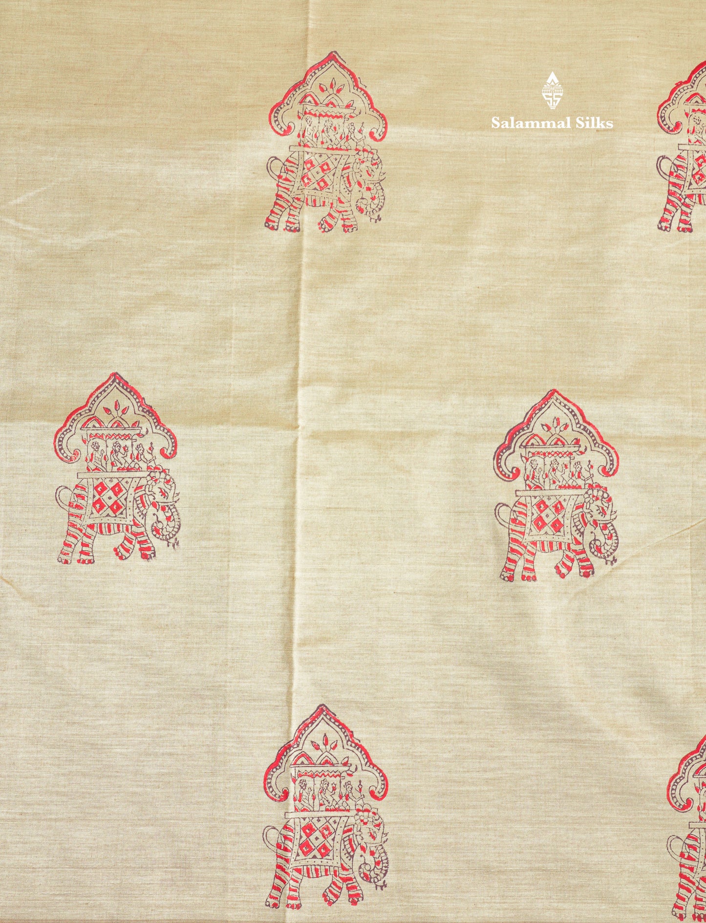 Sandal Mixed Cotton Printed Saree With Contrast Purple Blouse
