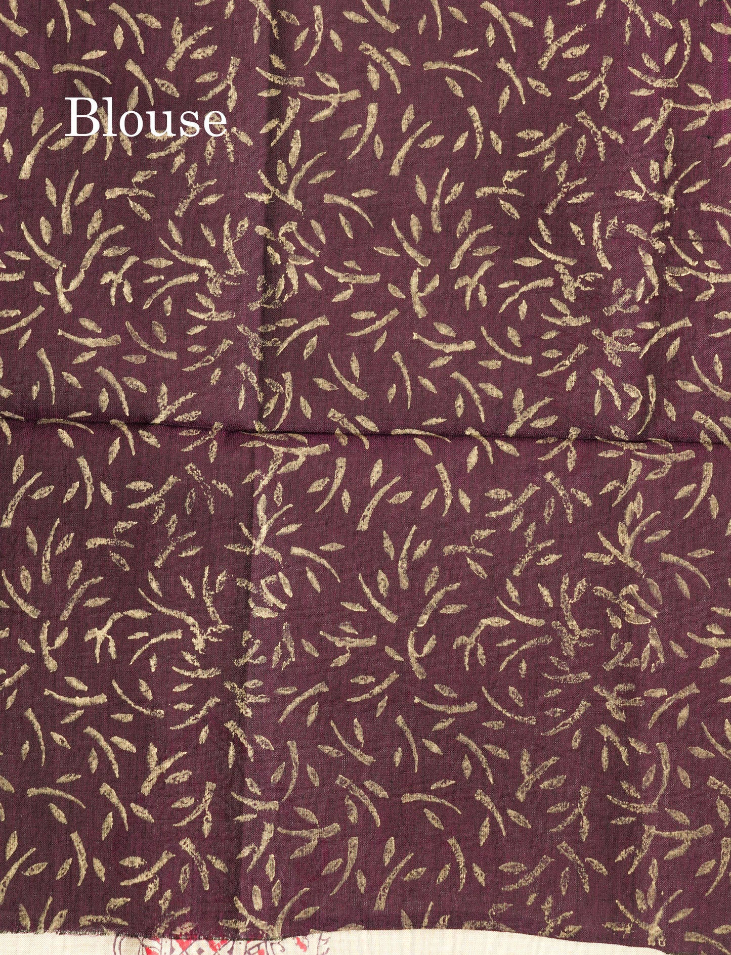 Sandal Mixed Cotton Printed Saree With Contrast Purple Blouse