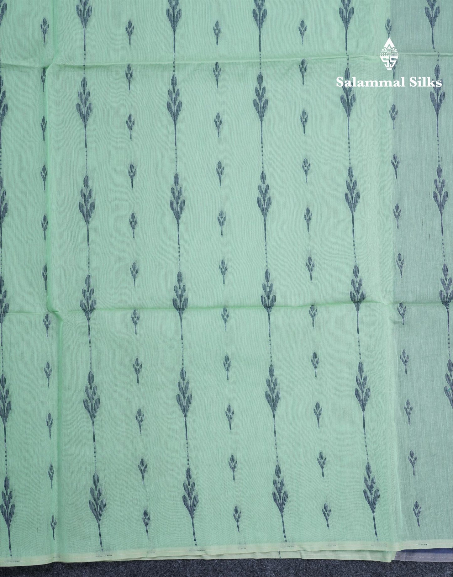 Rexona Green Beautiful Fancy Kora Cotton Saree With Contrast Blue Blouse