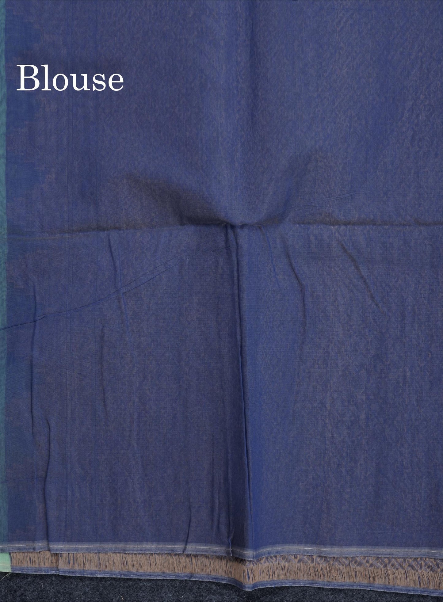 Rexona Green Beautiful Fancy Kora Cotton Saree With Contrast Blue Blouse